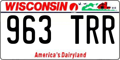 WI license plate 963TRR