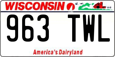 WI license plate 963TWL