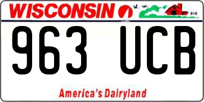 WI license plate 963UCB