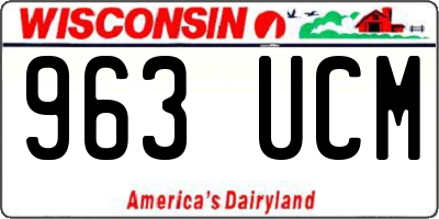 WI license plate 963UCM