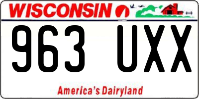 WI license plate 963UXX