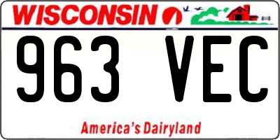 WI license plate 963VEC
