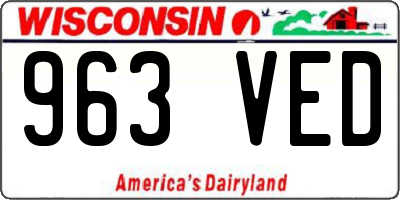 WI license plate 963VED