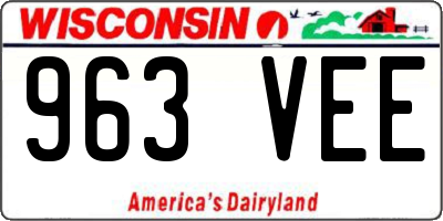 WI license plate 963VEE
