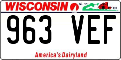 WI license plate 963VEF