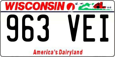 WI license plate 963VEI