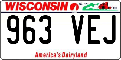 WI license plate 963VEJ