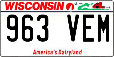 WI license plate 963VEM