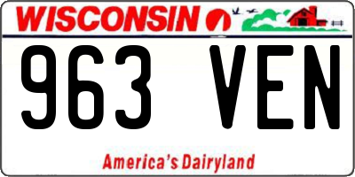 WI license plate 963VEN