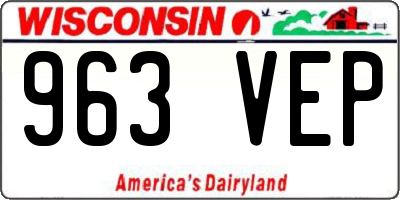 WI license plate 963VEP