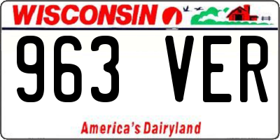WI license plate 963VER
