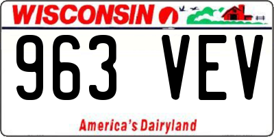 WI license plate 963VEV