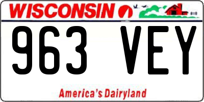 WI license plate 963VEY
