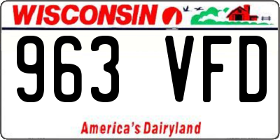 WI license plate 963VFD