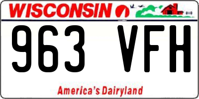 WI license plate 963VFH