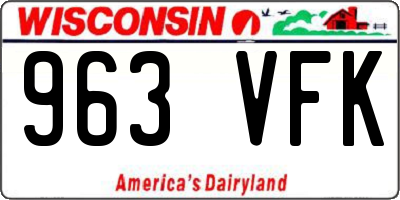 WI license plate 963VFK