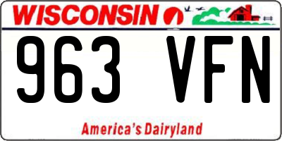 WI license plate 963VFN