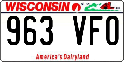 WI license plate 963VFO