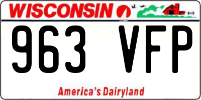 WI license plate 963VFP