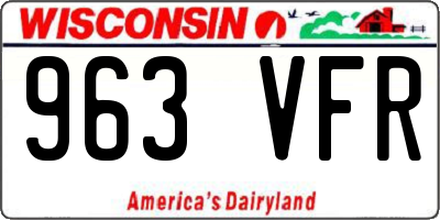 WI license plate 963VFR