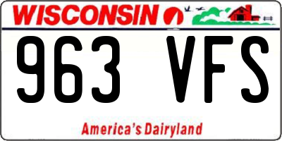 WI license plate 963VFS