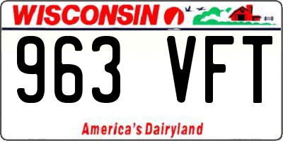 WI license plate 963VFT