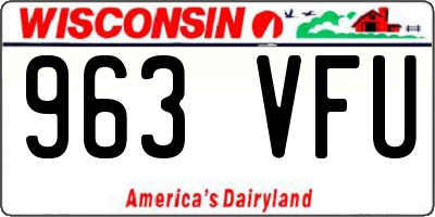 WI license plate 963VFU