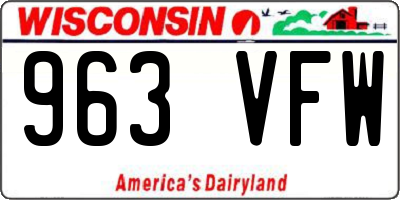 WI license plate 963VFW