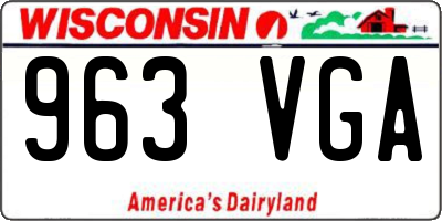 WI license plate 963VGA