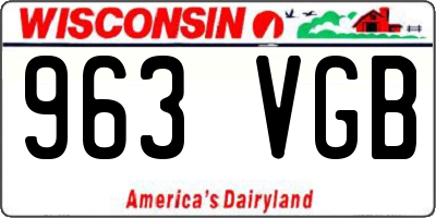 WI license plate 963VGB