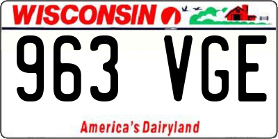 WI license plate 963VGE