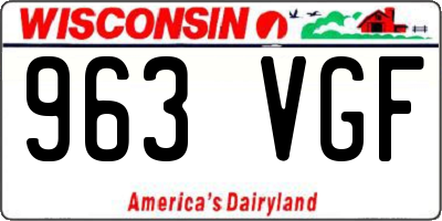 WI license plate 963VGF