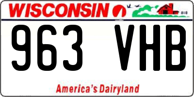 WI license plate 963VHB