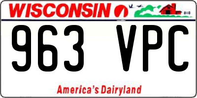 WI license plate 963VPC