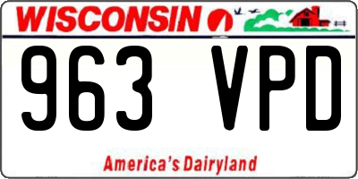WI license plate 963VPD