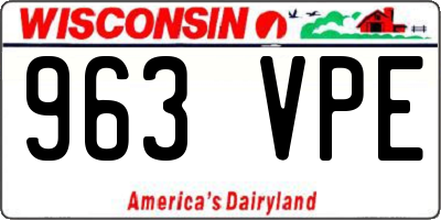 WI license plate 963VPE