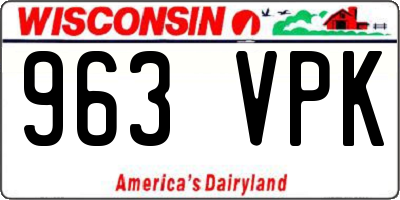 WI license plate 963VPK