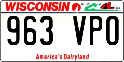 WI license plate 963VPO