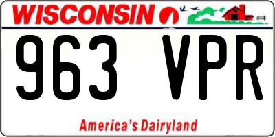 WI license plate 963VPR