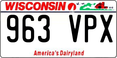 WI license plate 963VPX