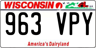 WI license plate 963VPY