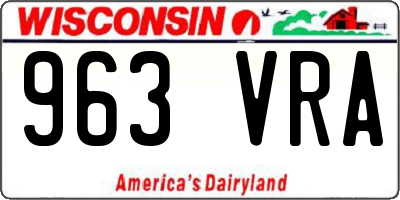 WI license plate 963VRA