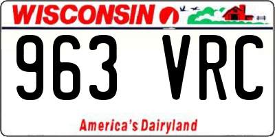 WI license plate 963VRC