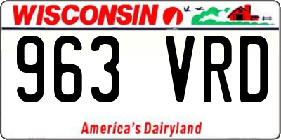 WI license plate 963VRD