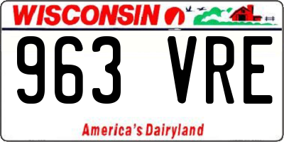 WI license plate 963VRE