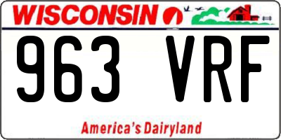 WI license plate 963VRF