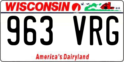 WI license plate 963VRG