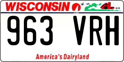 WI license plate 963VRH