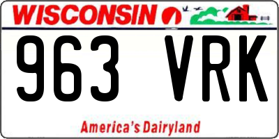 WI license plate 963VRK