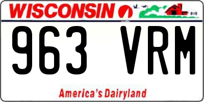 WI license plate 963VRM